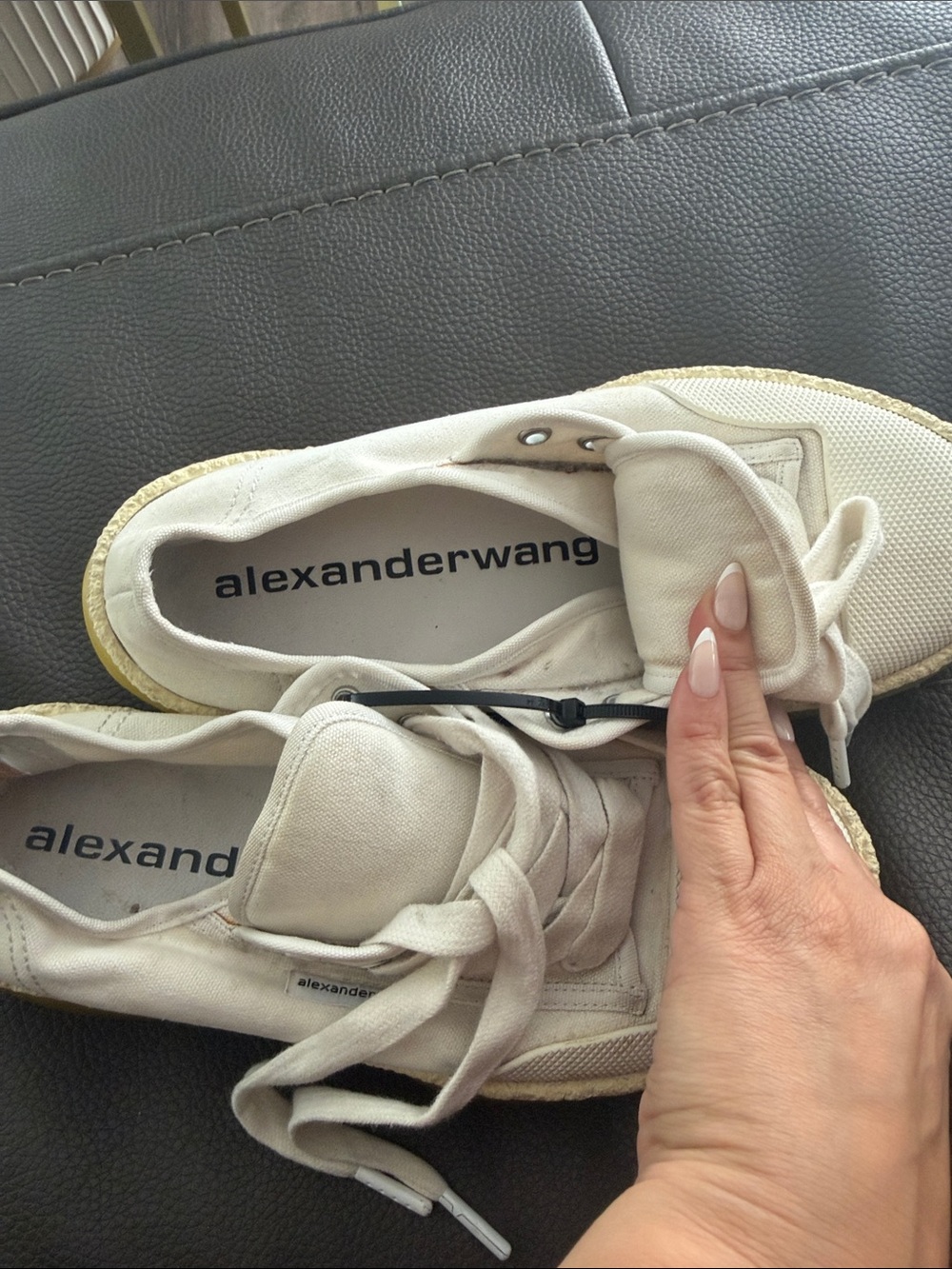 Alexander Wang Off-White Canvas Low-Top Sneakers